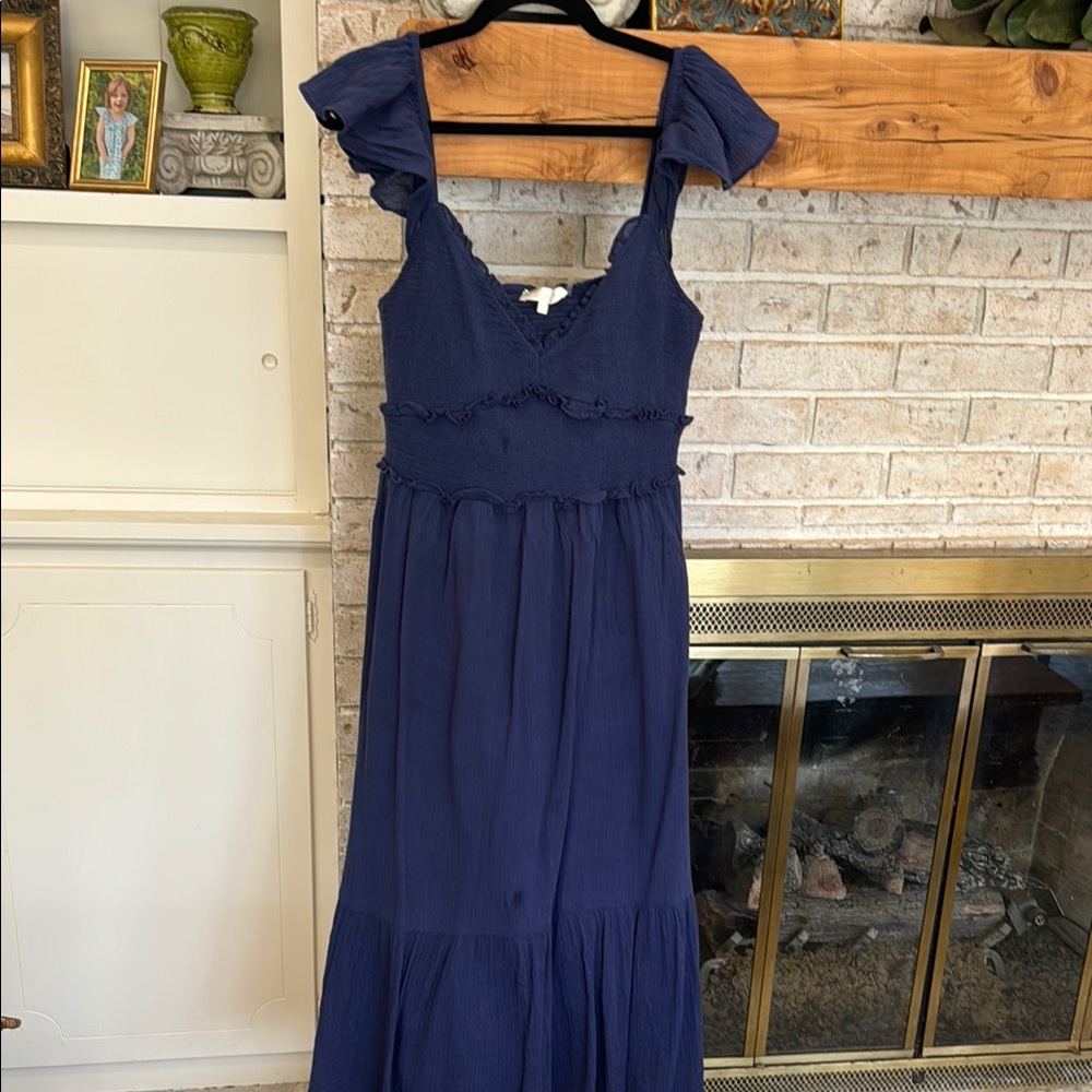 Loveshackfancy Navy Blue Maxi Dress